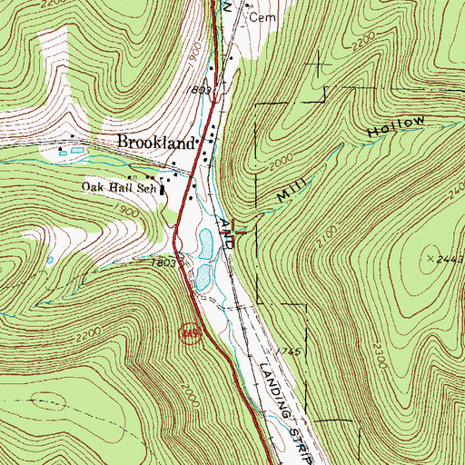 Topographic Map of Mill Hollow, PA