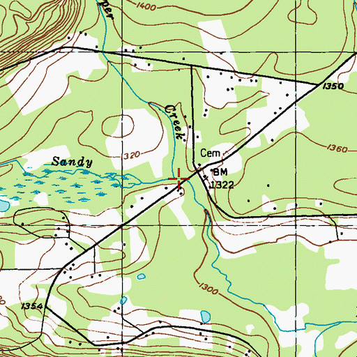 Topographic Map of Mill Hopper Creek, PA