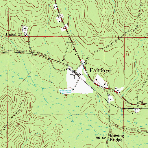 Topographic Map of Fairford, AL