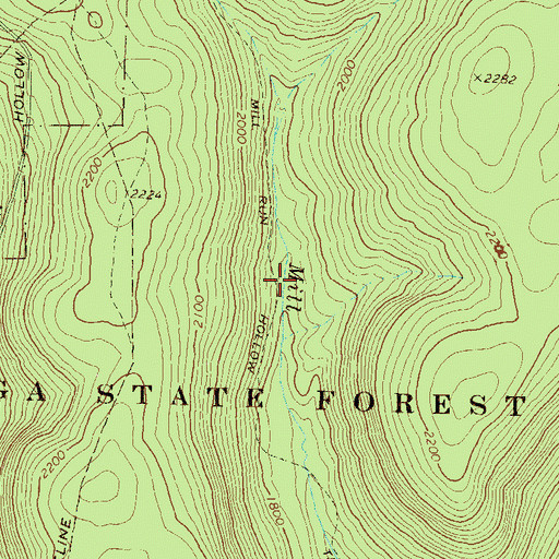 Topographic Map of Mill Run Hollow Trail, PA