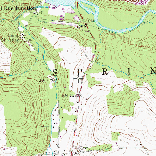 Topographic Map of Mill Run Junction, PA