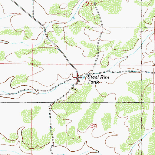 Topographic Map of Steel Rim Tank, AZ