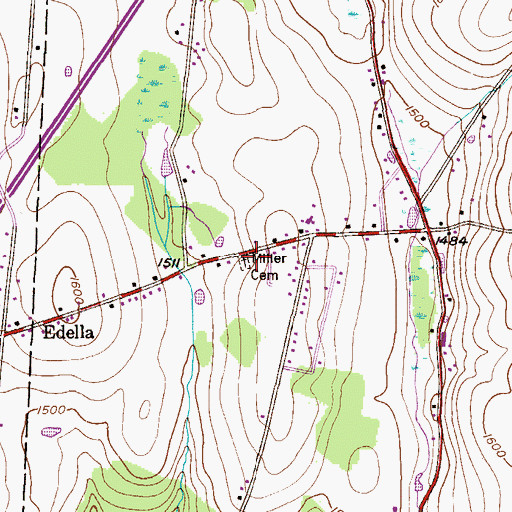 Topographic Map of Miller Cemetery, PA