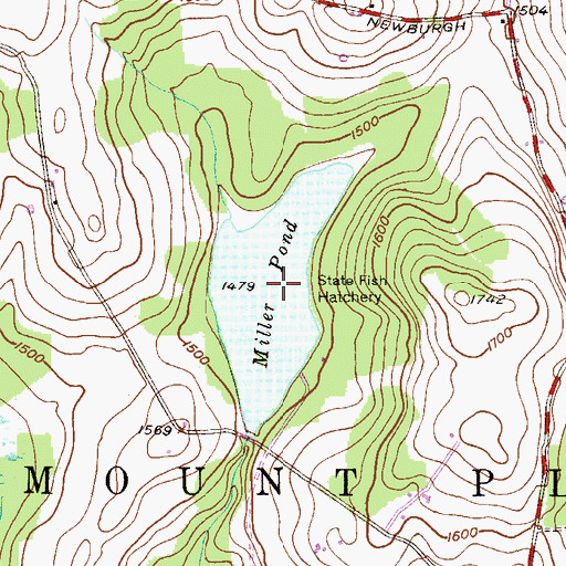 Topographic Map of Miller Pond, PA