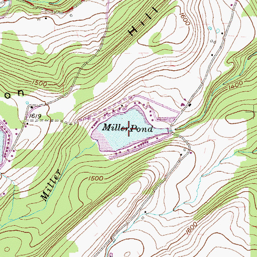 Topographic Map of Miller Pond, PA