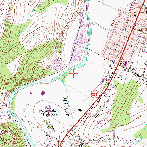 Topographic Map of Miller Run, PA