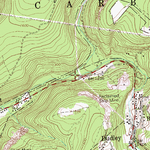 Topographic Map of Miller Run, PA