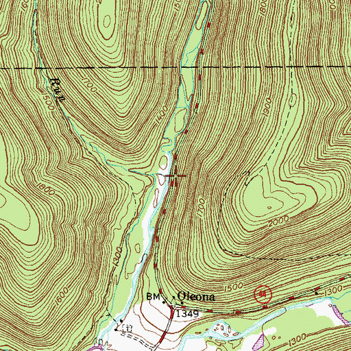 Topographic Map of Miller Run, PA