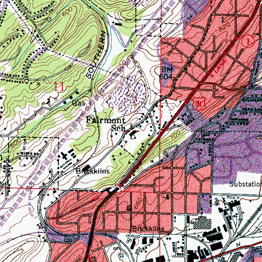 Topographic Map of Fairmont Elementary School, AL