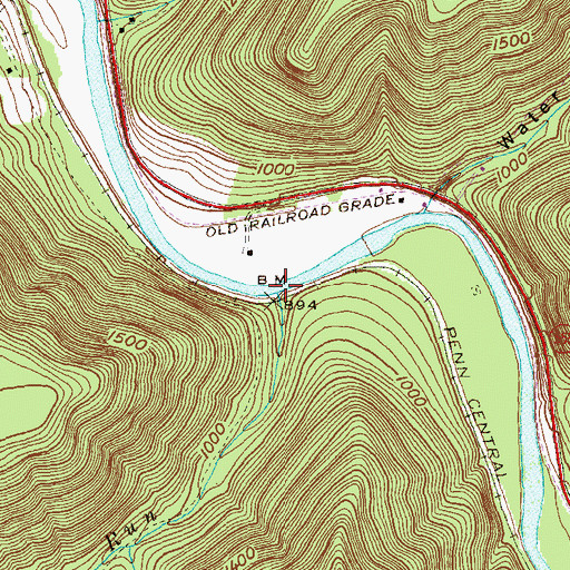 Topographic Map of Miller Run, PA