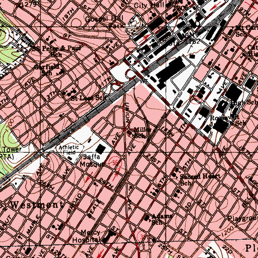 Topographic Map of Miller School, PA