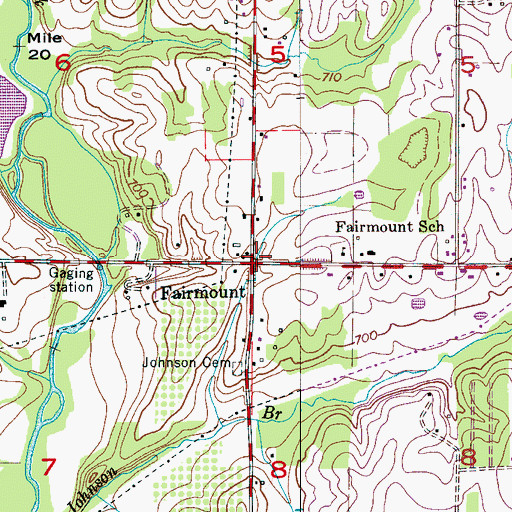 Topographic Map of Fairmount, AL