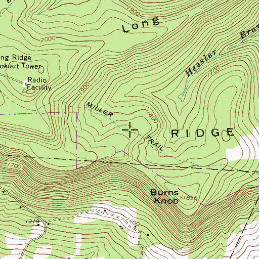 Topographic Map of Miller Trail, PA