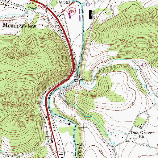 Topographic Map of Millers Run, PA