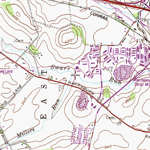 Topographic Map of Millers Run, PA