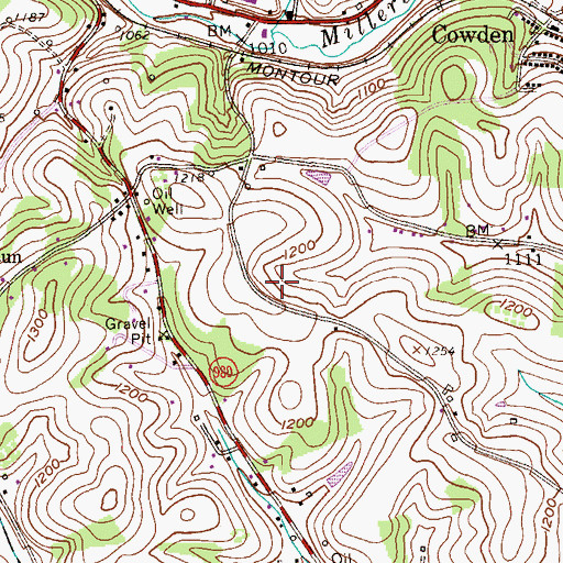Topographic Map of Millers Run Church, PA