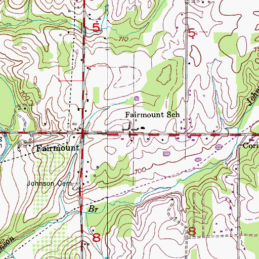 Topographic Map of Fairmount School, AL