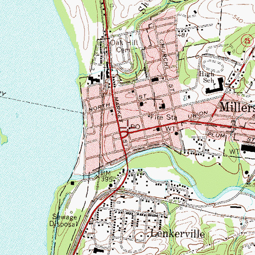 Topographic Map of Millersburg, PA