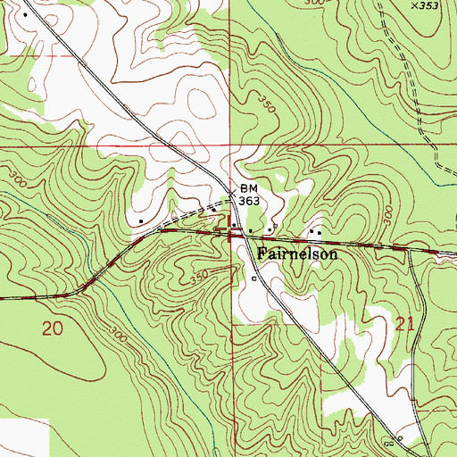 Topographic Map of Fairnelson, AL