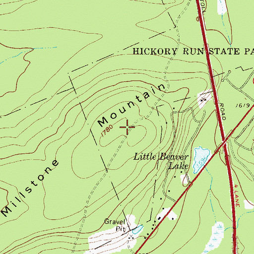 Topographic Map of Millstone Mountain, PA