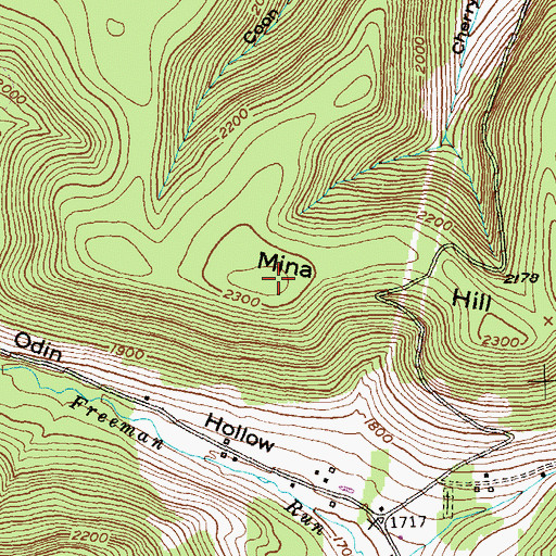 Topographic Map of Mina Hill, PA
