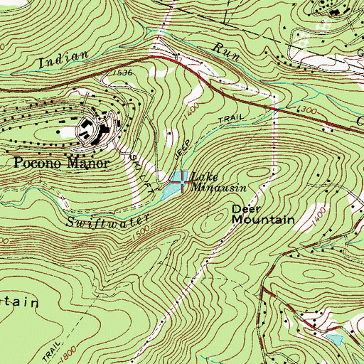 Topographic Map of Lake Minausin, PA