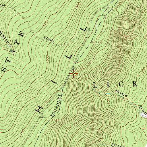 Topographic Map of Mine Gap, PA