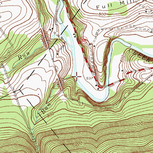Topographic Map of Mine Gap Run, PA