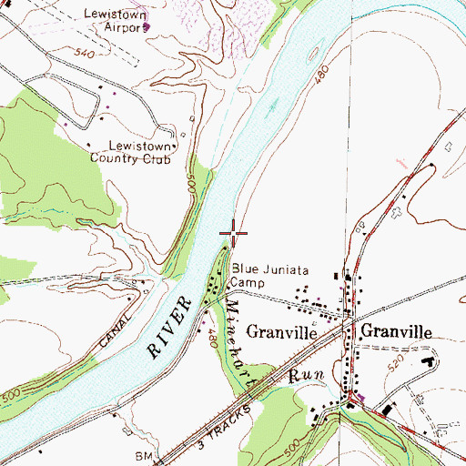 Topographic Map of Minehart Run, PA