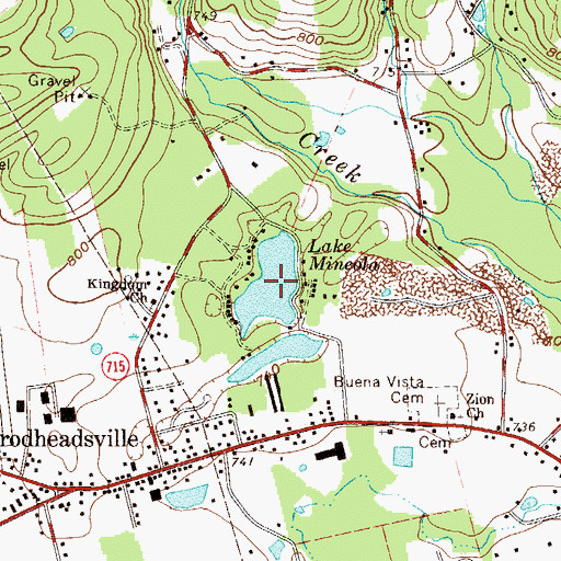 Topographic Map of Lake Mineola, PA