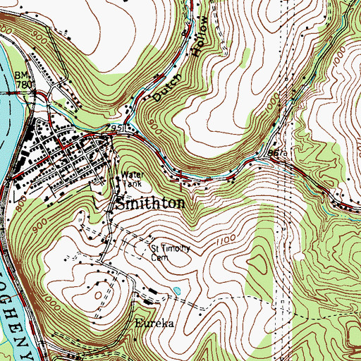Topographic Map of Mineral Number 14 School, PA