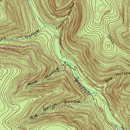 Topographic Map of Mink Hollow, PA