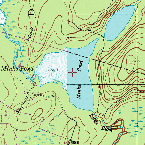 Topographic Map of Minks Pond, PA