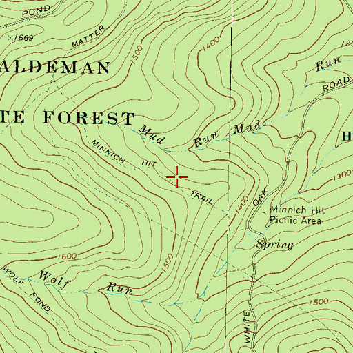 Topographic Map of Minnich Hit Trail, PA