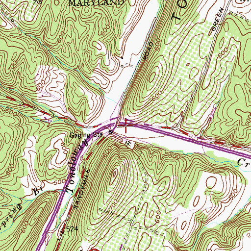 Topographic Map of Minnow Run, MD