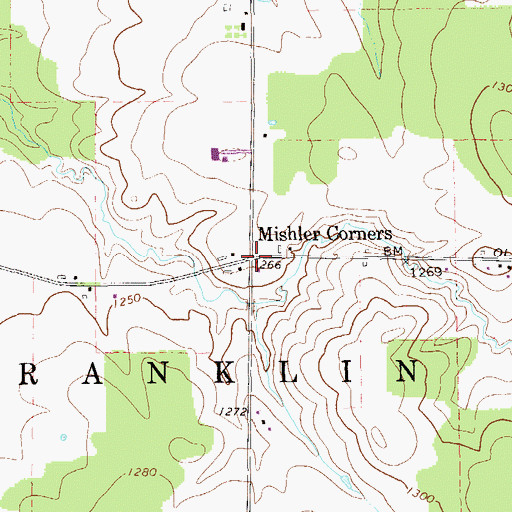 Topographic Map of Mishler Corners, PA