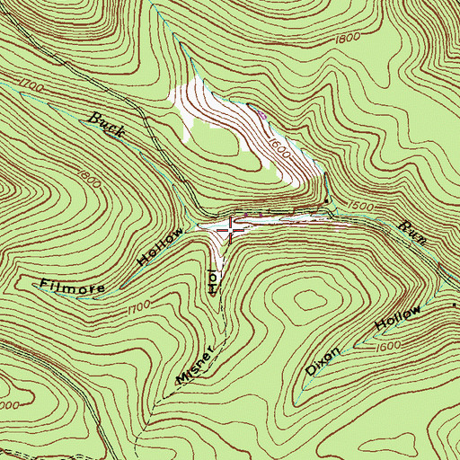 Topographic Map of Misner Hollow, PA