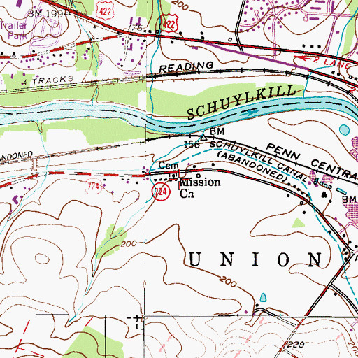 Topographic Map of Mission Church, PA