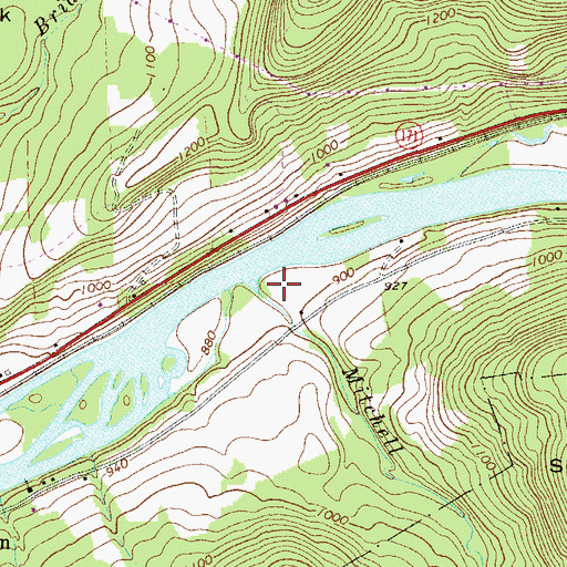 Topographic Map of Mitchell Creek, PA