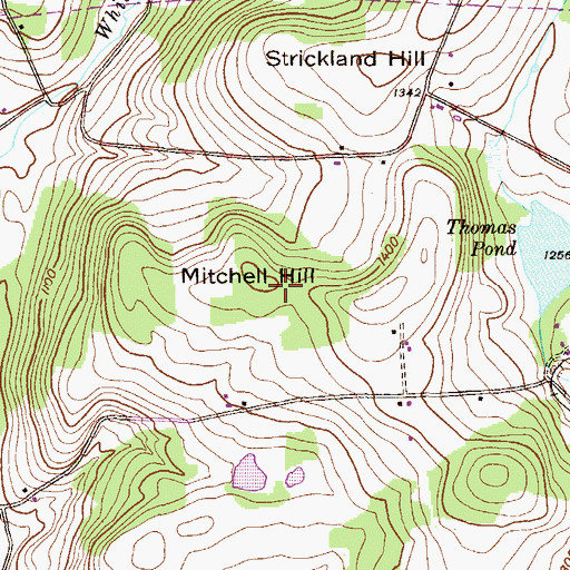 Topographic Map of Mitchell Hill, PA