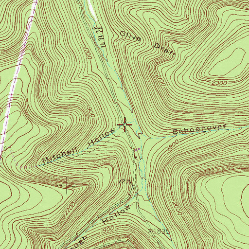 Topographic Map of Mitchell Hollow, PA