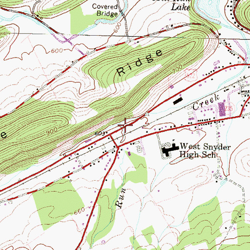 Topographic Map of Mitchell Run, PA