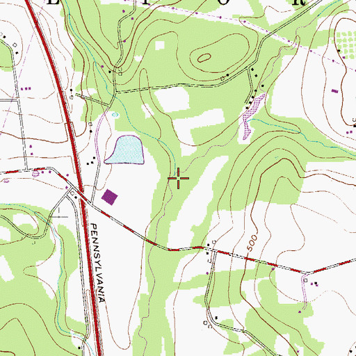 Topographic Map of Molasses Creek, PA