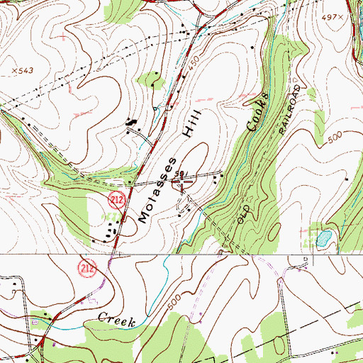 Topographic Map of Molasses Hill, PA