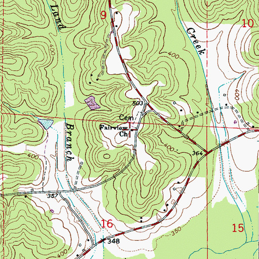 Topographic Map of Fairview Baptist Church, AL
