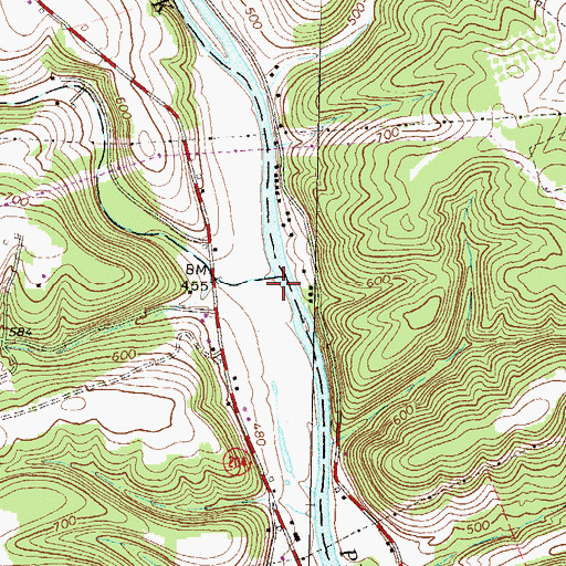 Topographic Map of Monongahela Creek, PA