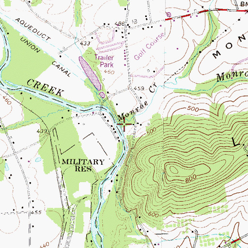 Topographic Map of Monroe Creek, PA