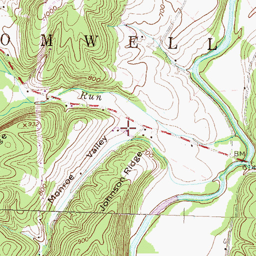 Topographic Map of Monroe Valley, PA