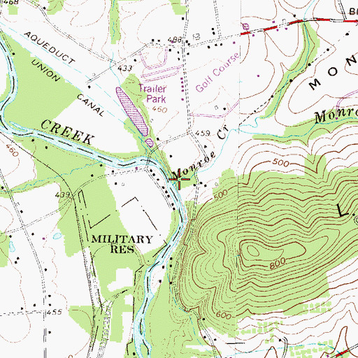 Topographic Map of Monroe Valley, PA