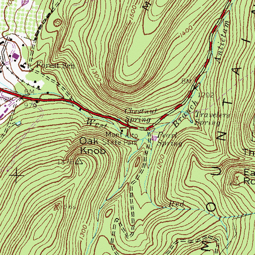 Topographic Map of Mont Alto State Park, PA